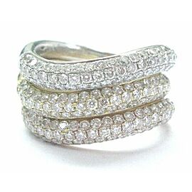 18Kt Tri-Color Round Pave Diamond Trio Band Jewelry Ring Set 2.20CT Sizeable