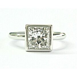 Tiffany & Co. Princess Cut Solitaire "Bezet" Ring Platinum