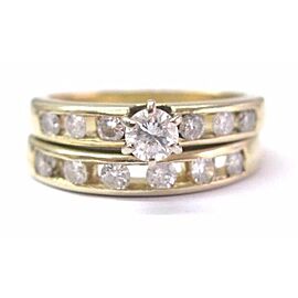 Natural Round Diamond Solitaire Channel Set Accents Yellow Gold Engagement Ring