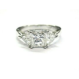 Black Starr & Frost Princess & Trillion Cut Diamond Engagement Ring 1.36Ct