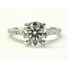 Round Diamond Engagement Ring 14Kt White Gold TRIPLE EXCELLENT
