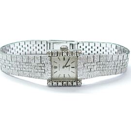 Vintage 18Kt Rolex Diamond White Gold Watch .28Ct