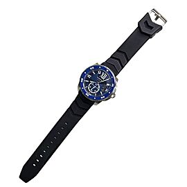 Calibre de Cartier Diver 44mm Blue Ceramic Bezel/Roman Dial Steel Watch