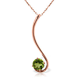 14K Solid Rose Gold Necklace with Natural Peridot