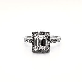 4 Carat Emerald Cut Lab Grown Diamond Engagement Ring Halo IGI Certified