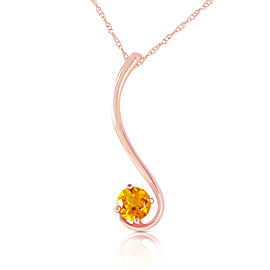 14K Solid Rose Gold Necklace with Natural Citrine
