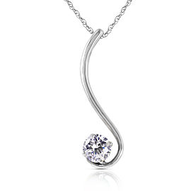 0.5 CTW 14K Solid White Gold Necklace Natural 0.50 CTW Diamond