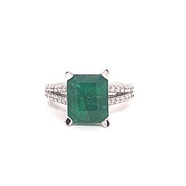 Diamond Emerald Platinum Ring 4.60 TCW Certified $7,950
