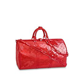Louis Vuitton Keepall Rgb Clear Ss19 Virgil Abloh Bandouliere 50 870439 Red Pvc Weekend/Travel Bag