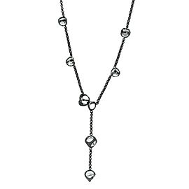 Di Modolo Rock Crystal Lariat Necklace in Black Rhodium Plated Silver