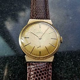 OMEGA Men's 14k Gold Cal.302 Hand-Wind Dress Watch, c.1956 Swiss Vintage LV946