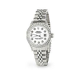 Rolex Datejust 26mm Steel Jubilee Diamond Watch with White Dial