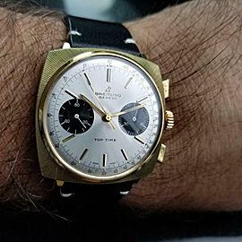 Breitling Men's Chronograph 36mm 1970s Top Time Panda Vintage Swiss Watch LV444