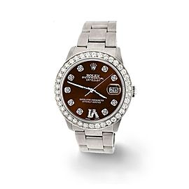 Rolex Datejust Midsize 31mm 1.52ct Bezel/Chocolate Diamond Roman VI Dial Watch