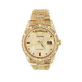 Rolex President Day-Date 36mm Pave Diamond Dial/Bezel/Bracelet Yellow Gold Watch