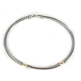 David Yurman Metro Cable Choker Necklace in 14K Yellow Gold/Sterling Silver
