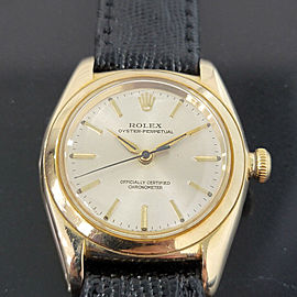 Mens Rolex Oyster Perpetual 3131 32mm 14k Gold Automatic 1940s Vintage RA221
