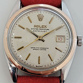 Mens Rolex Oyster Datejust Ref 6075 36mm 14k SS Automatic 1950s Vintage