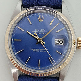 Mens Rolex Oyster Datejust 1603 36mm 18k Gold SS Automatic 1970s Vintage