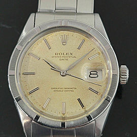 Mens Rolex Oyster Perpetual Date 35mm Automatic 1960s Vintage RA187