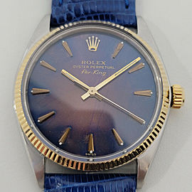 Mens Rolex Ref Air King 34mm 14k Gold SS Automatic 1960s Vintage RA240B