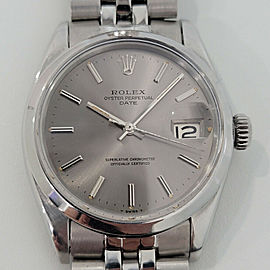Mens Rolex Oyster Perpetual Date Ref 35mm Automatic 1960s Vintage RJC182S