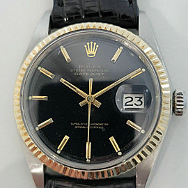 Mens Rolex Oyster Datejust 36mm 18k SS Automatic 1970s Vintage RA225B