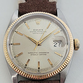Mens Rolex Oyster Datejust 18k Gold SS Automatic 1960s Vintage RA254B