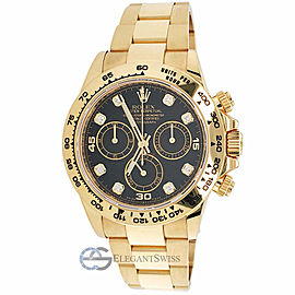 Rolex Cosmograph Daytona 40mm Black Diamond Dial YG Watch