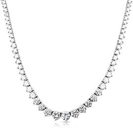 Cubic Zirconia Graduated Riviera Necklace in Sterling Silver (12 CTW)