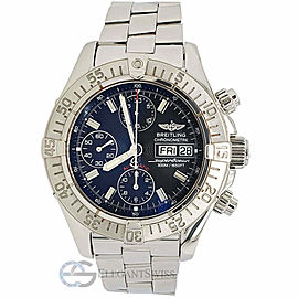 Breitling Chronograph Superocean 42MM Day-Date Black Dial Steel Watch A13340