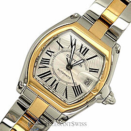 Cartier Roadster Silver Roman Dial 2-tone Watch