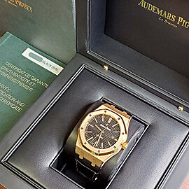 Audemars Piguet Royal Oak 41mm Black Dial Rose Gold Watch