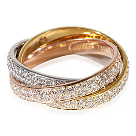 Cartier Trinity Diamond Ring in 18k 3 Tone Gold 1.35 CTW