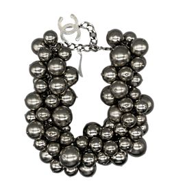 CHANEL - Summer 2013 - B13 S Silver CC Cluster Ball Chocker Necklace NEW w/ Tags
