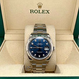 Rolex Datejust 41 Factory Blue Diamond Dial Steel Watch