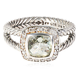 David Yurman Albion Prasiolite Diamond Ring in Sterling Silver