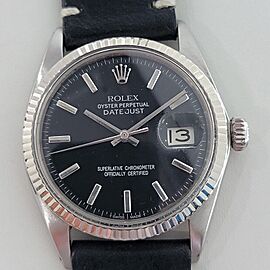 Mens Rolex Oyster Datejust 1601 36mm 18k White Gold SS Automatic 1960s