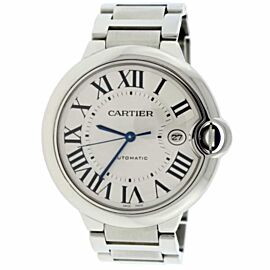 Cartier Ballon Bleu 42mm Silver Dial Steel Watch