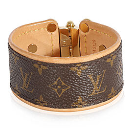 Gold Tone Louis Vuitton Monogram Save It Bracelet