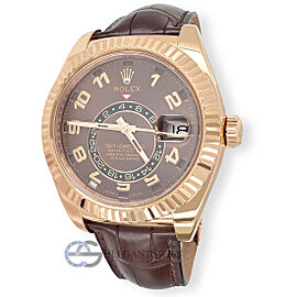 Rolex Sky-Dweller Everose Gold Chocolate Arabic Dial Watch