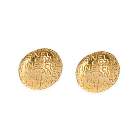 Gold Tone Chanel Vintage Button Earrings