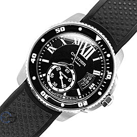 Calibre de Cartier Diver Black Roman Dial 42mm Steel Watch