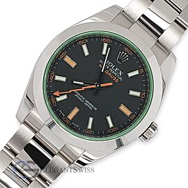 Rolex Milgauss 40MM Green Crystal Black Dial Watch
