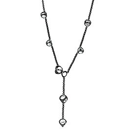 Di Modolo Icona Rock Crystal Lariat Necklace Rhodium Plated Silver MSRP