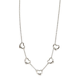Tiffany & Co. Elsa Peretti Open Heart Station Necklace in Sterling Silver
