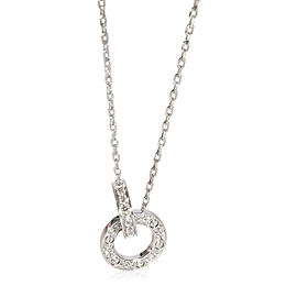 Cartier Love Pave Interlocking Circle Necklace in 18K White Gold