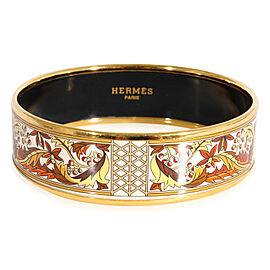Hermès Plated Enamel Bracelet with Leaves