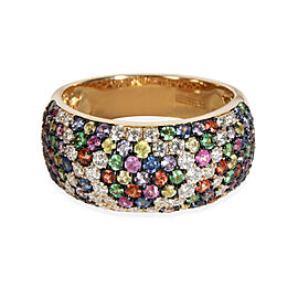 Effy Multi Colored Sapphire Diamond Dome Ring in 14K Yellow Gold Mix