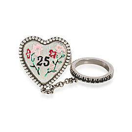 Gucci Bosco & Orso Heart Chain Cocktail Ring With Spinel in Sterling Silver